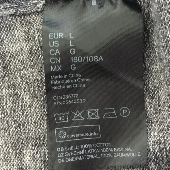 H&M Slim fit sweater in fine Coton 100% knit gray size L - Picture 4 of 7